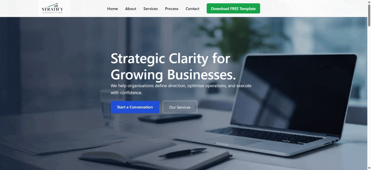 Stratify Consulting Template Preview