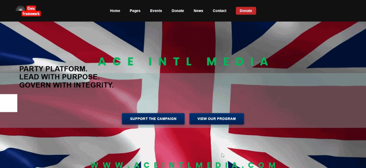 Civic Framework PHP Template Preview
